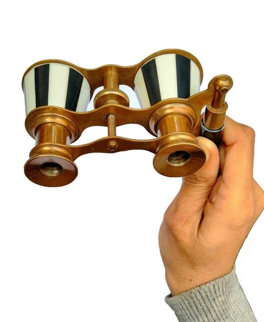 2,5 '' Messing Fernglas Perlmutt Antikes Opernglas für Vogelbeobachtung, Jagd