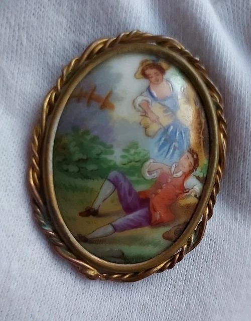 Broche vintage en porcelaine de limoges | Kaufen auf Ricardo