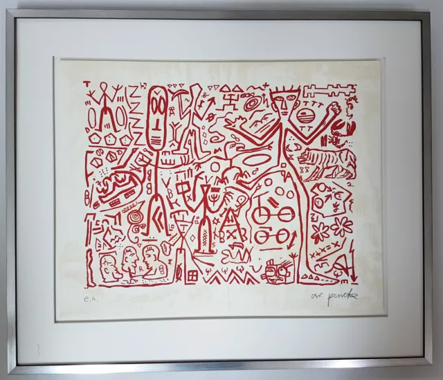 A.R. Penck " Ohne Titel " Original Serigrafie - handsigniert - 85 x 72 cm