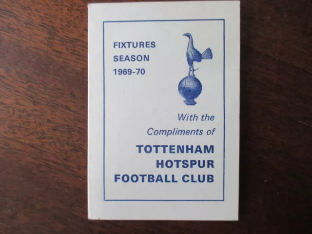 1969/70 Tottenham fixture list card four pages in mint unused condition Spurs