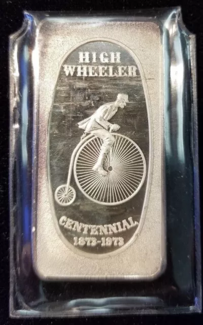 1973 Great Lakes Mint High Wheeler Centennial 1 Oz Silver Art Bar .999