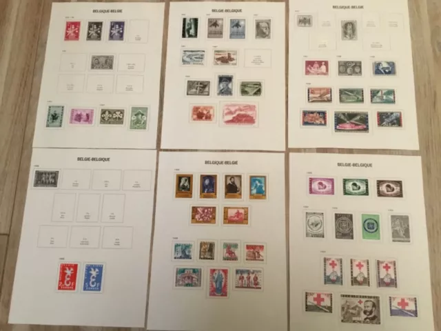 Belgique lot 21. Lot 51 timbres neufs sur planches 1957/1959