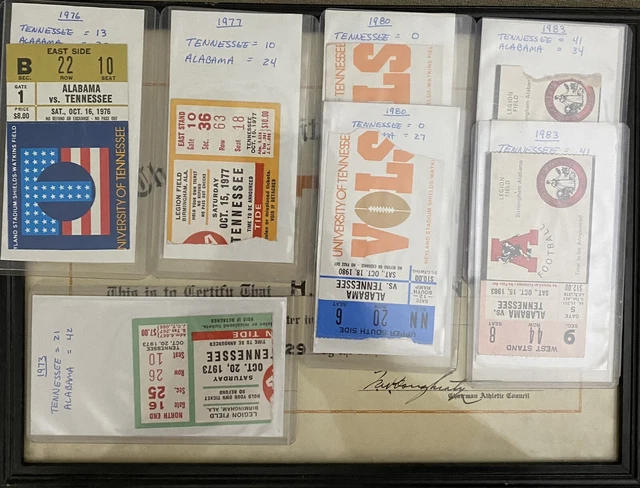 Tennessee Football Ticket Lot of 11