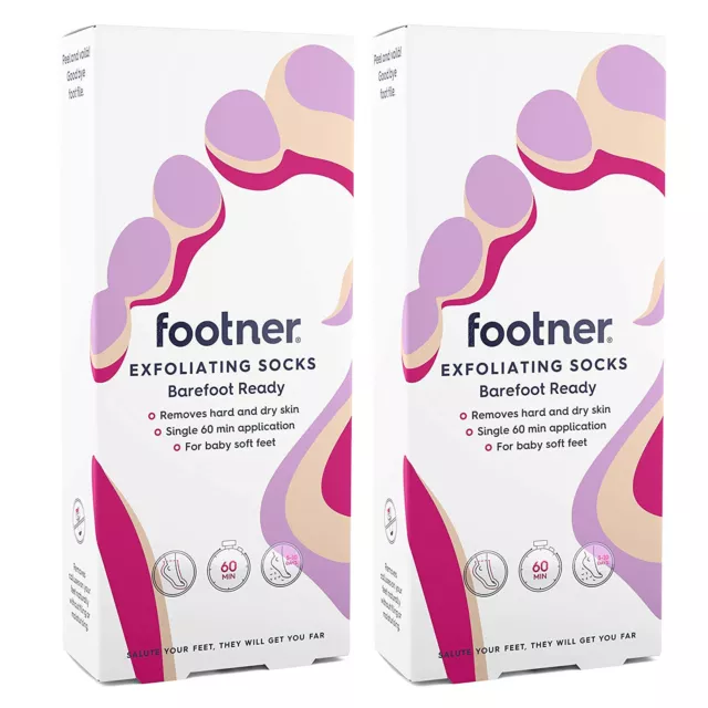 Footner Chaussettes 1 Paire exfoliantes Redonne aux pieds peau de bébé Pack de 2