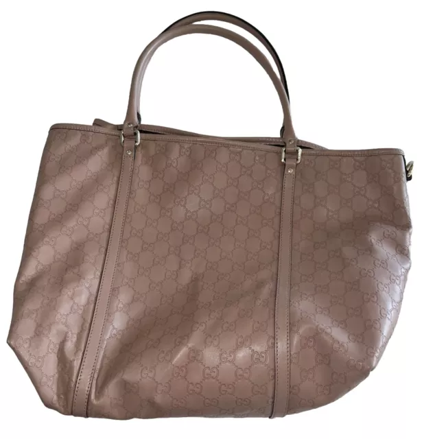 Authenticated Gucci Jumbo Joy Tote Guccissima Pink Mauve Euc Authenticated Gucci Jumbo Joy Tote Guccissima Pink Mauve Euc