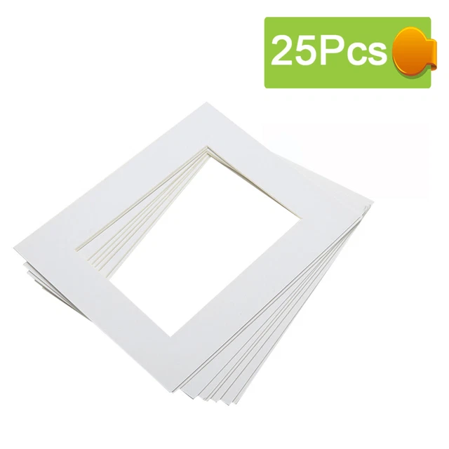 25 pz tappetini tagliati obliqui con nucleo bianco immagine passepartout