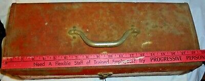 Vintage Metal Tool Box w/ Drawer COOL AWESOME DIY MAKER BUILDER OLD CHIC ANTIQUE