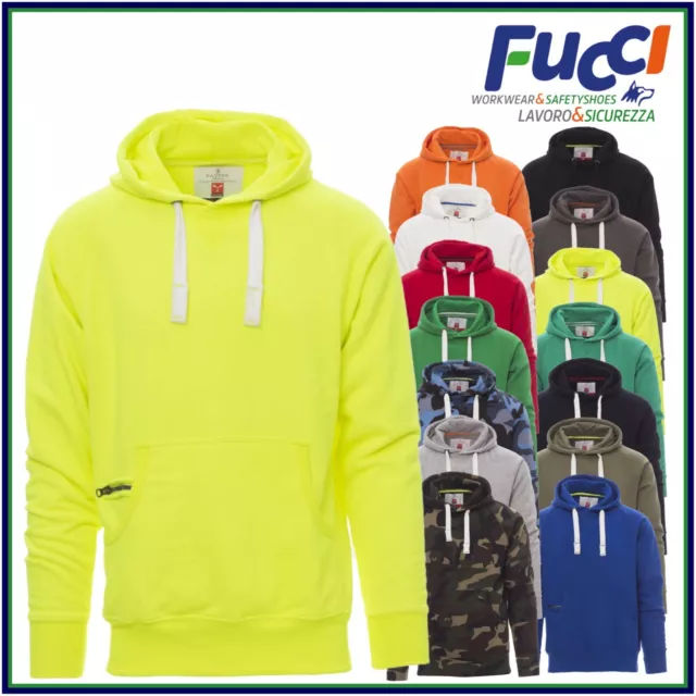 Felpa Uomo Con Cappuccio Zip Tasche in Cotone Invernale Payper Maglia da Lavoro