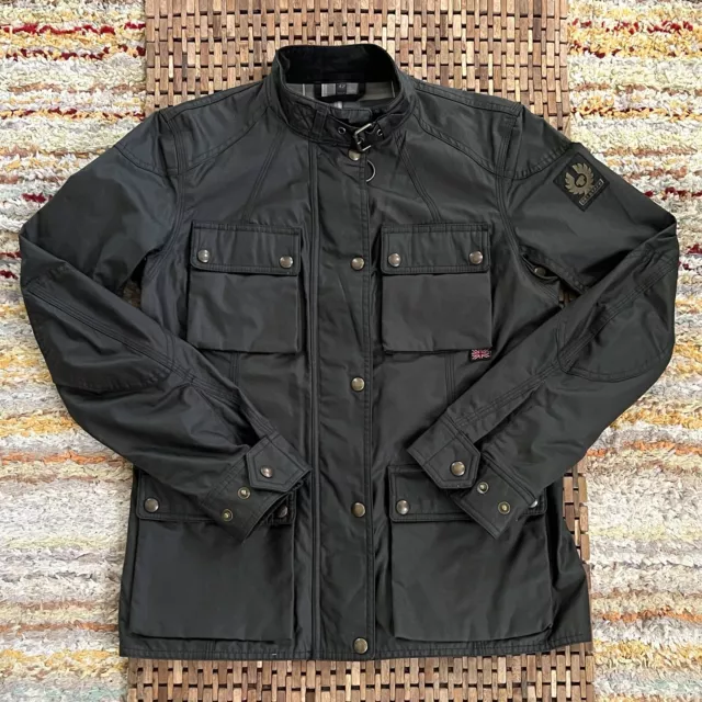 Belstaff Waxed Motorcycle Riding Jacket 2012 Roadmaster Black Size 42