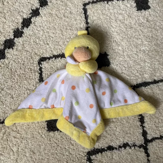 Carter’s Yellow Duck Polka Dot Baby Security Blanket Lovey Lovie Plush Toy