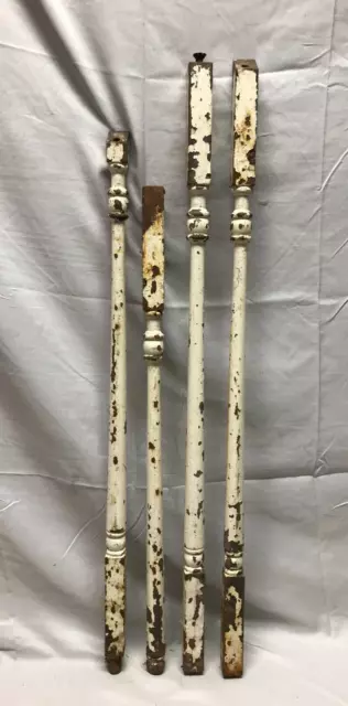 Antique Set 4 Turned Cast Iron Exterior Porch Garden Spindle Balusters 898-23B