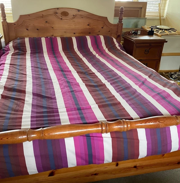 KING SIZE PINE Wood Bed (no Mattress) £75.00 PicClick UK