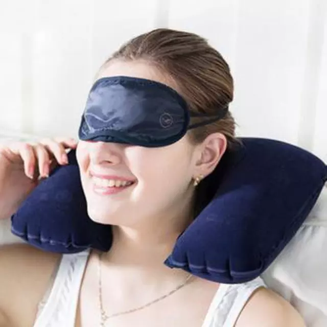 fr Inflatable Travel Air Pillow Flocking U Shaped Office Nap Pillows for Home Ho