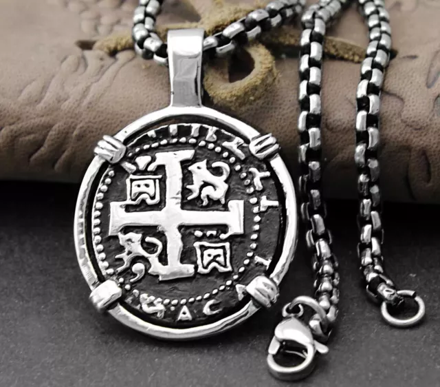Spanish piece of eight best sale necklace
