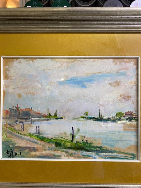 Quadro Olio Renzo Zanutto 30x40 1957 Veduta