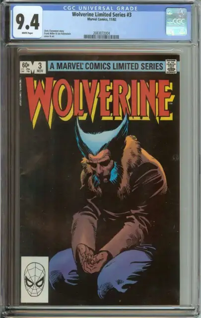 Wolverine Limited Series #3 Cgc 9.4 White Pages // Frank Miller Cover Art 1982