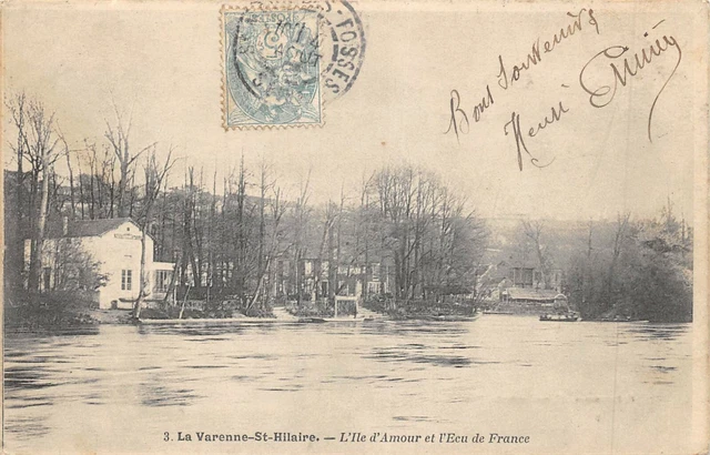 Cpa 94 La Varenne Saint Hilaire L'ile D'amour Et L'ecu De France