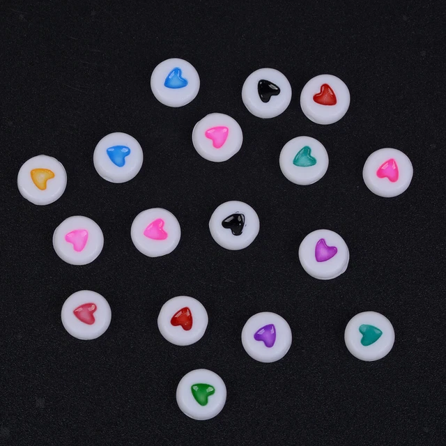 200 Stück Weiß Love Heart Charm Spacer Lose Perle DIY Schmuckherstellung