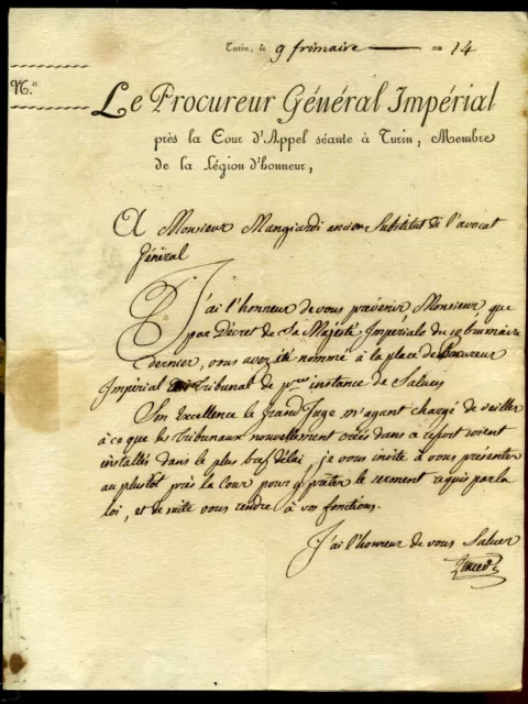 Repubblica Piemontese Torino Documento Manoscritto at 405