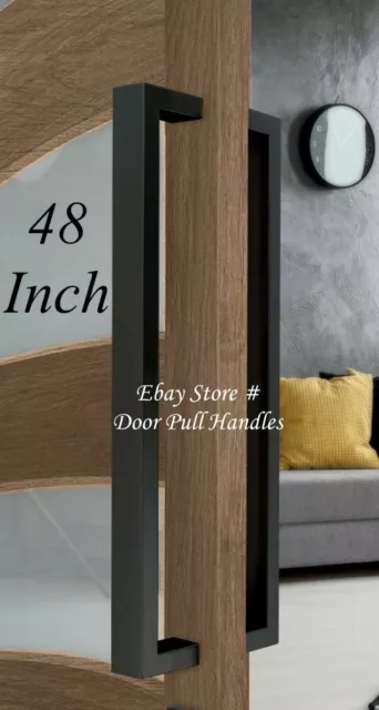 Entry Door Pull Handle Black Entrance Modern Square Long stainless steel Pulls