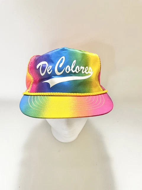 Vintage De Colores Nylon Hat Rainbow Tie Dye Otto Trucker Cap