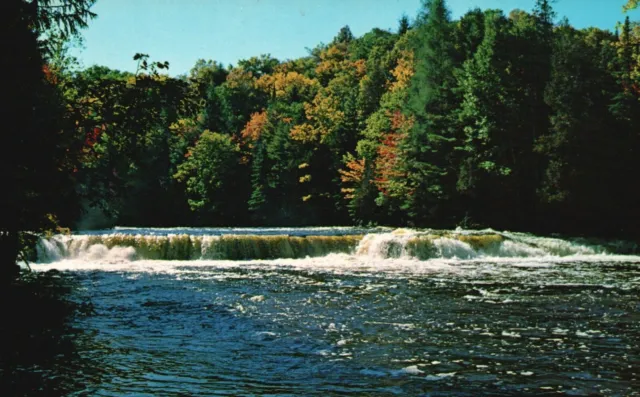 Michigan, MI, Lower Tahquamenon Falls, 1963 Chrome Vintage Postcard a883