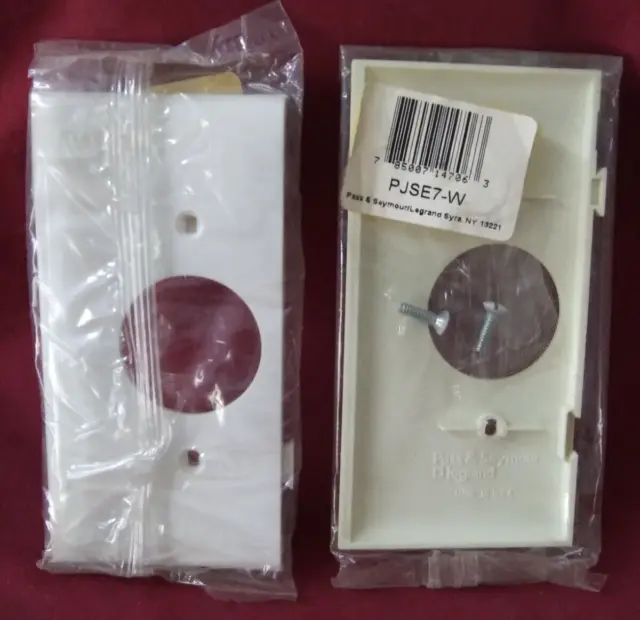 Outlet Wall Plate End Panel PJSE7-7 Pass & Seymour White 1 Gang Sectional