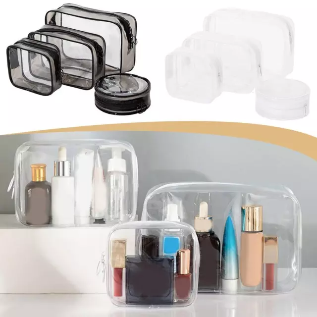 Travel Cosmetic Bag PVC Make up Toiletry Clear Pouch Storage Holder X8S3