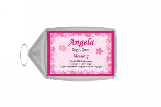 Angela Personalised Name Meaning Keyring