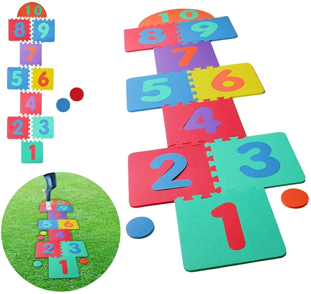 GIANT HOPSCOTCH MAT Puzzle Game Outdoor Garden Activities Kids Large ...