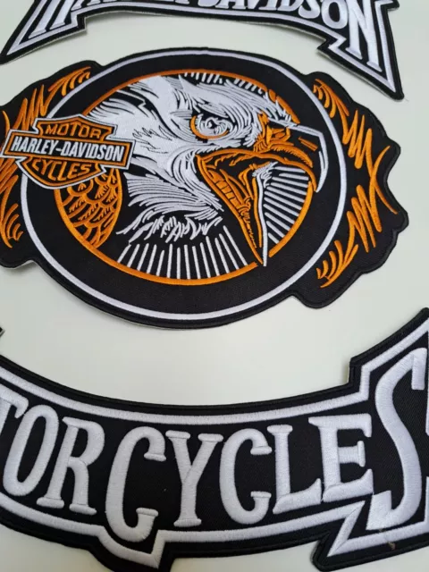 Set 3 Toppe Harley Davidson Liberty  Eagle Patch Set 3 pz. Maxi XXL Termoadesive 2