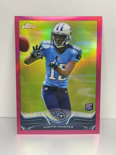 2013  Topps Chrome #18 Justin Hunter /399 Rookie Pink Refractors Titans