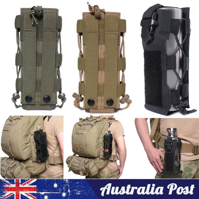 Outdoor Tactical Molle Water Bottle Bag Military Hiking Belt Holder Kettle Pouch