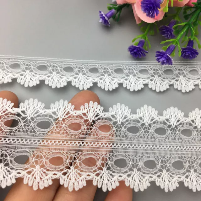 5/10Yards Embroidered Lace Trim Ribbon Wedding Dress Fringe Clothing Sewing DIY