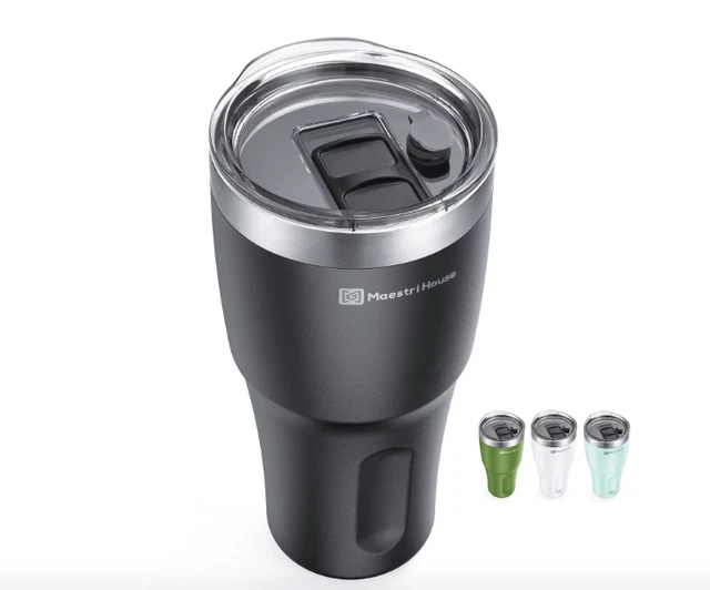 Maestri House 30 oz Travel Mug, Stainless Steel Insulated Tumbler with Lid