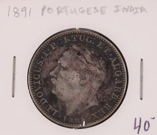 1891 India - Portuguese Uma Rupia (1 Rupee)