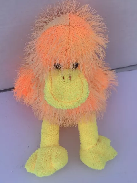 Ty Punkies Duck FLIPFLOP Plush Bright Orange & Yellow  Shaggy 2002 2