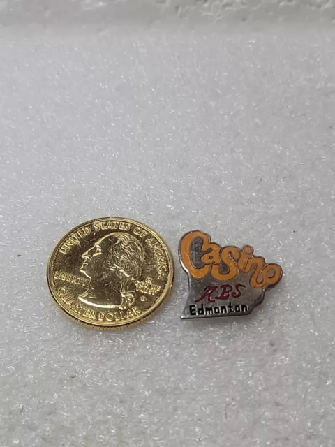 Vintage Casino ABS Edmonton Alberta Canada Lapel Pin Single Post Clutch Back 2