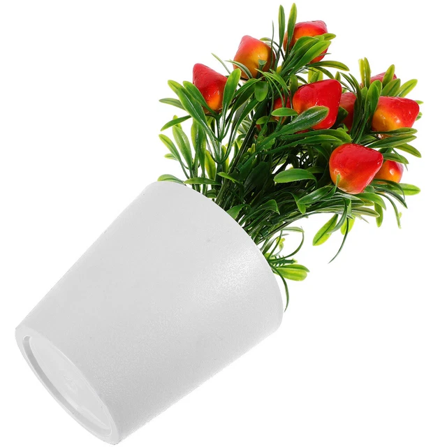 Simulated Strawberry Flowers Branches Lifelike Strawberries Bundle
