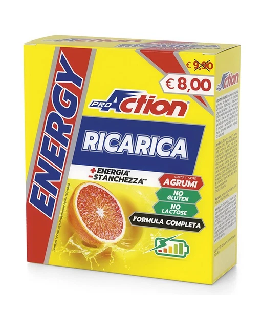 ProAction Energía Recambio Suplemento Dietético Gusto Cítricos, Paquete 10 Bus