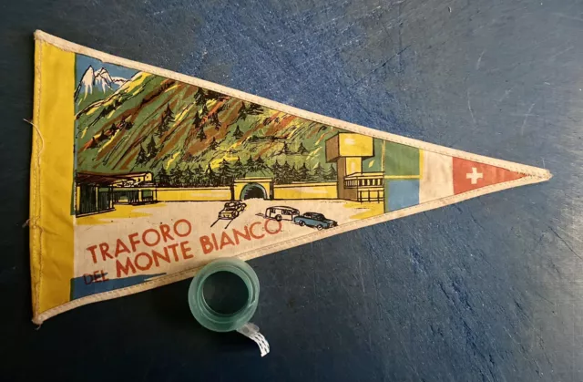 Rara e originale Bandierina per Vespa: TRAFORO MONTE BIANCO anni’ 60