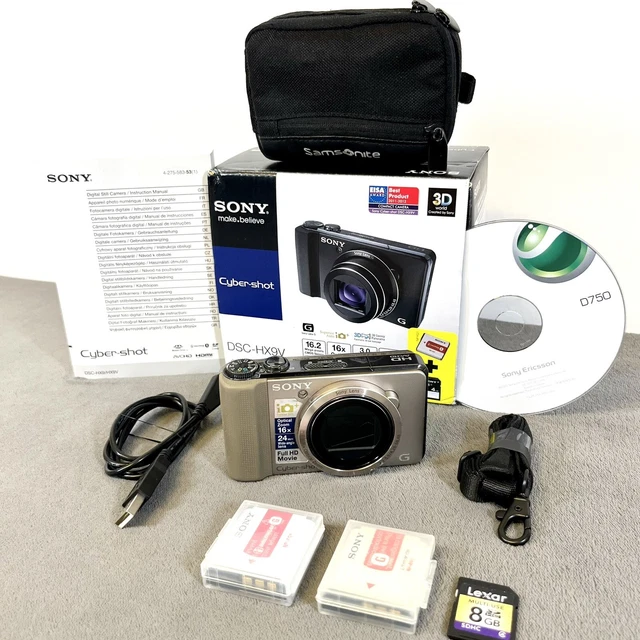 SONY CYBERSHOT DSCHX9V 16.2MP Digital Camera Black w/Charger/Battery