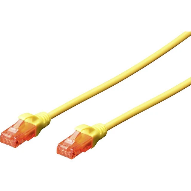 Digitus DK-1617-0025/Y RJ45 Netzwerkkabel, Patchkabel CAT 6 U/UTP 0.25 m Gelb