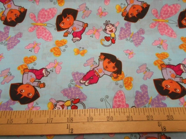 Tissu Imprimé Dora L'exploratrice - 100% Coton, 137 Cm De Large - Parfait Pour Rideaux, Vêtements Et Accessoires