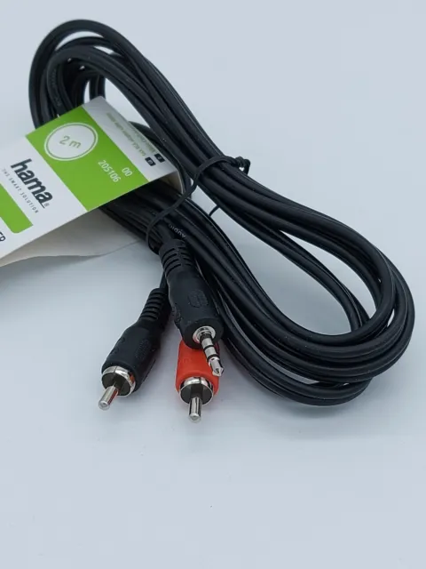 Cinch Kabel AUX Audio 3,5mm Klinke Stecker Stereo Kopfhörer Klinkenkabel 2m KDi