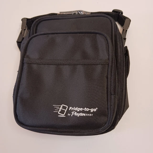 Playtex Baby Fridge-To-Go Insulated Bottle & Food Tote Black Bag See Description