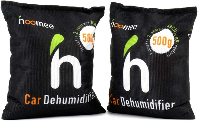 HOOMEE Silica Gel Car Dehumidifier Bag + 1 Anti Slip Dashboard Pad – 500G x2