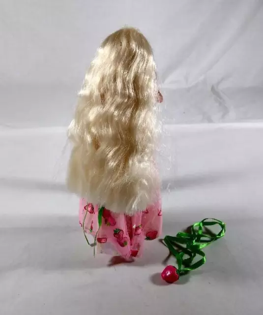 Barbie Doll - Dressed in long pink dress decorated with strawberry pattern 2