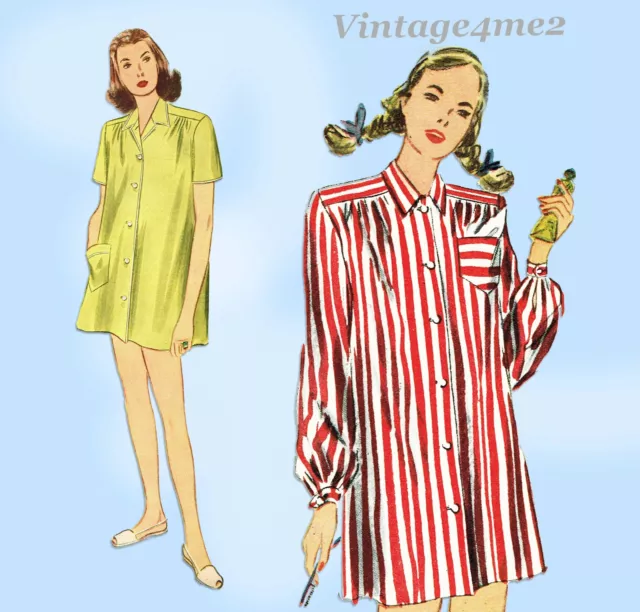 1940s Vintage Simplicity Sewing Pattern 1300 Misses WWII Boyfriend Blouse Sz 32B