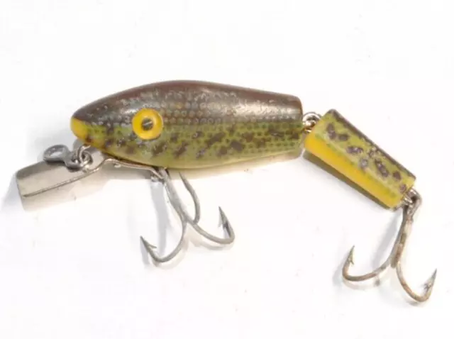 VINTAGE FISHING LURE L & S Bass Master Jointed Lure Black Scale W
